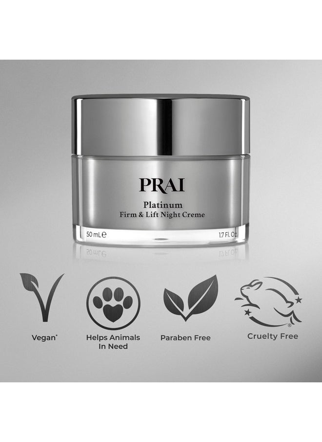 Beauty Platinum Firm & Lift Night Creme, Anti-Aging And Hydrating Night Face Moisturizer For Women, Hydrating And Revitalizing Night Cream, Overnight Face Lotion, 1.7 Oz