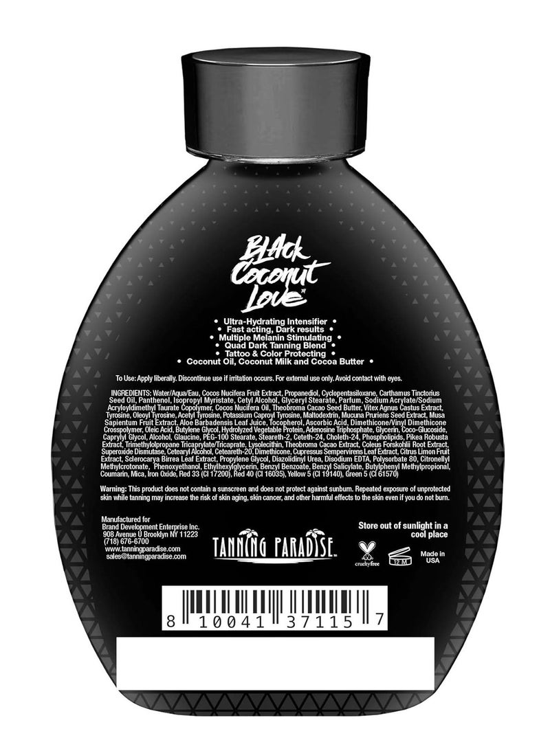 Tanning Paradise Aloe Black Tanning Lotion | Anti-Aging, Anti-Orange, Anti-Wrinkle Matte Black Bronzer Tanning Lotion | Tattoo & Color Fade Protection | Aloe Vera Cashmere Blend Tanning Lotion 13.5 oz