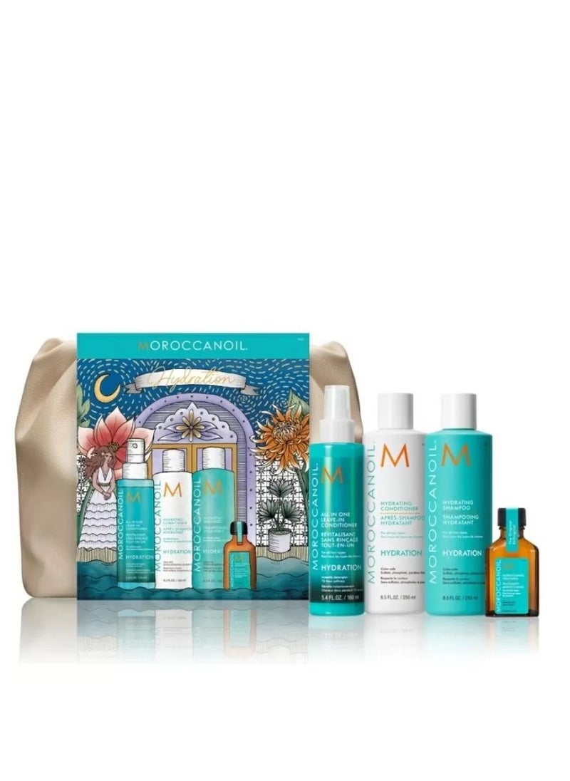 Moroccanoil Hydration Holiday Set 2024, Moroccanoil Treatment 25 ml, Hydrating shampoo 250 ml, Hydrating balm 250 ml, All in One Leave-in Conditioner Mist 160 ml