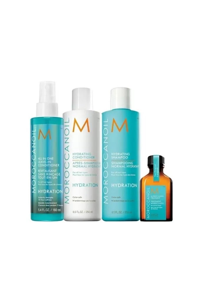 Moroccanoil Hydration Holiday Set 2024, Moroccanoil Treatment 25 ml, Hydrating shampoo 250 ml, Hydrating balm 250 ml, All in One Leave-in Conditioner Mist 160 ml