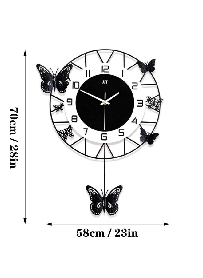 Eco-Friendly Acrylic Wall Clock with Pendulum - Timeless Craft