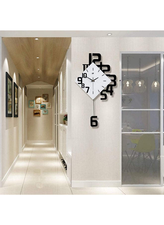 Modern Acrylic Wall Clock - Pendulum Feature, Frameless Elegance