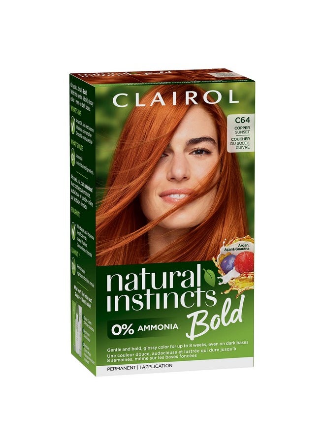 Natural Instincts Bold Permanent Hair Dye, C64 Copper Sunset Hair Color, Pack Of 1