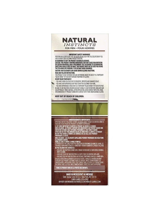 Natural Instincts Semi-Permanent Hair Dye For Men, M17 Brown Black Hair Color, Pack Of 3