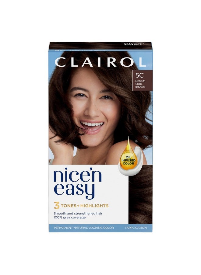 Nice'N Easy Permanent Hair Color, 5C Medium Cool Brown, Pack Of 1