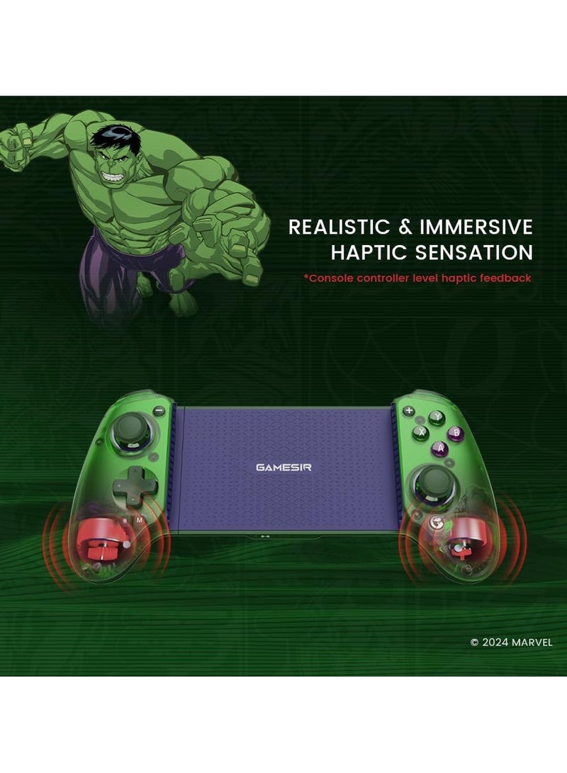 Galileo G8 Plus HULK Edition Bluetooth Mobile Game Controller for Switch & iOS & Android & Tablets, Wireless Gamepad with Hall Effect Joysticks/Hall Trigger, Play Minecraft, Genshin Impact, Call of Duty Mobile