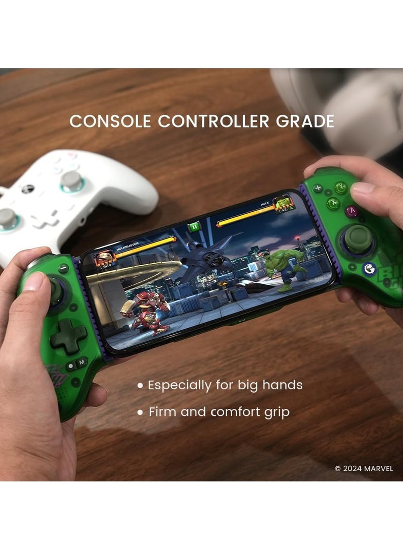 Galileo G8 Plus HULK Edition Bluetooth Mobile Game Controller for Switch & iOS & Android & Tablets, Wireless Gamepad with Hall Effect Joysticks/Hall Trigger, Play Minecraft, Genshin Impact, Call of Duty Mobile