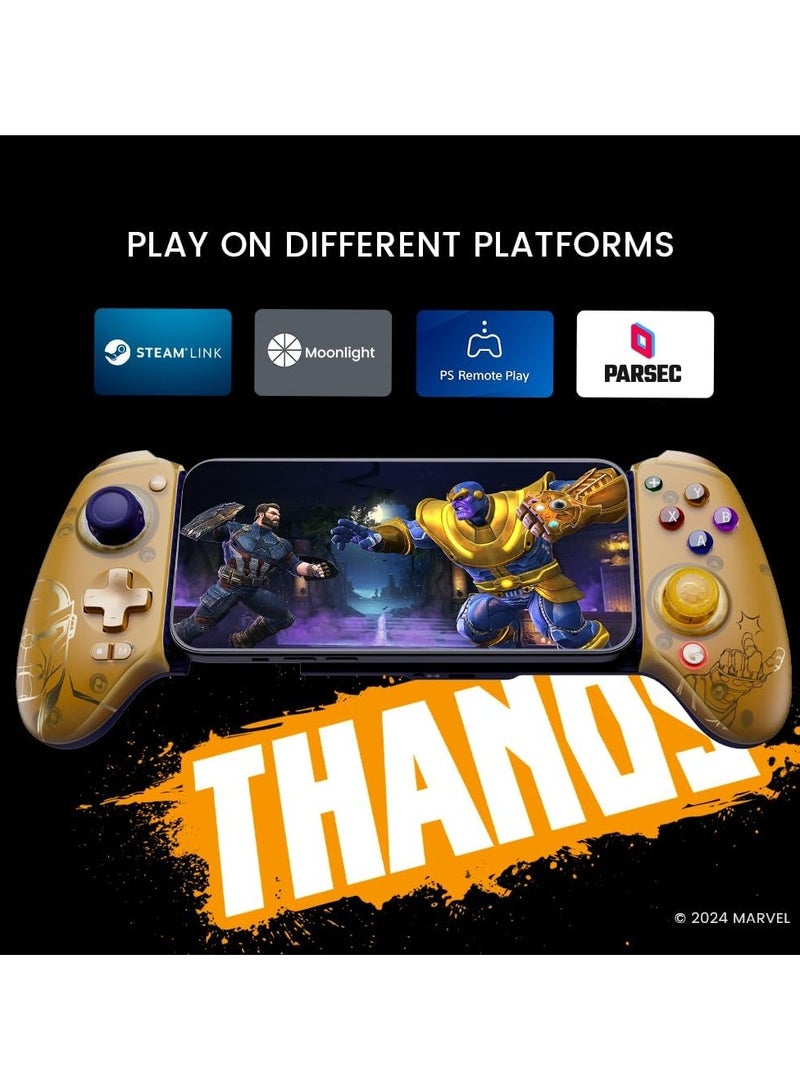 Galileo G8 Plus Thanos Edition Bluetooth Mobile Game Controller for Switch & iOS & Android & Tablets, Wireless Gamepad with Hall Effect Joysticks/Hall Trigger, Play Minecraft, Genshin Impact, Call of Duty Mobile