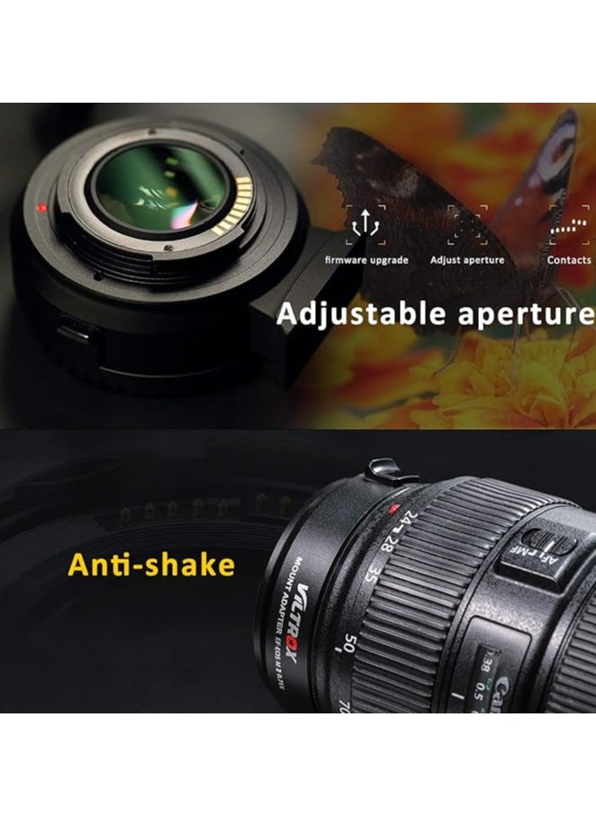 VILTROX EF-EOS M2 Auto Focus Lens Adapter 0.71x Reducer Speed Booster for Canon EF Mount Lens to Canon EF-M Mount Mirrorless Camera EOS M M2 M3 M5 M6 M10 M50 M100