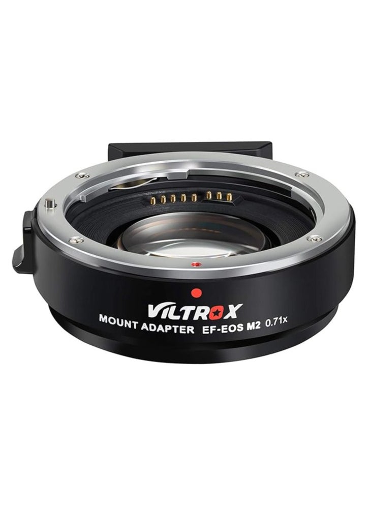 VILTROX EF-EOS M2 Auto Focus Lens Adapter 0.71x Reducer Speed Booster for Canon EF Mount Lens to Canon EF-M Mount Mirrorless Camera EOS M M2 M3 M5 M6 M10 M50 M100