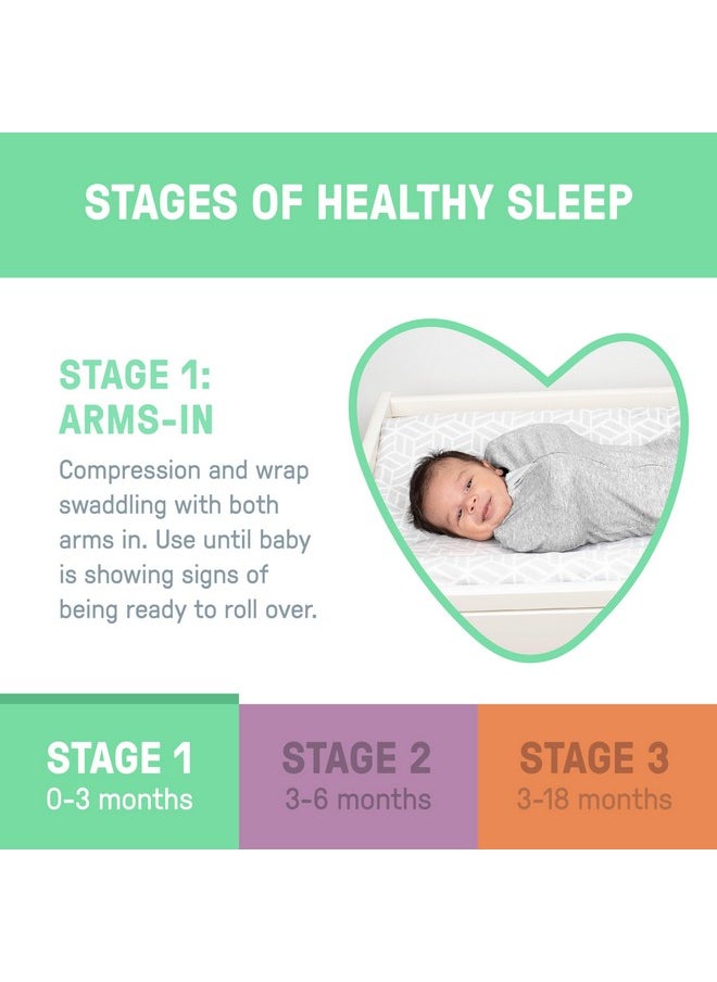 By Ingenuity Compression Swaddle Pod In Velboa, Two-Way Zipper For Easy Changes, Improves Sleep & Calms Startle Reflex, 0-2 Months, 2-Pack - Clouds & Stars