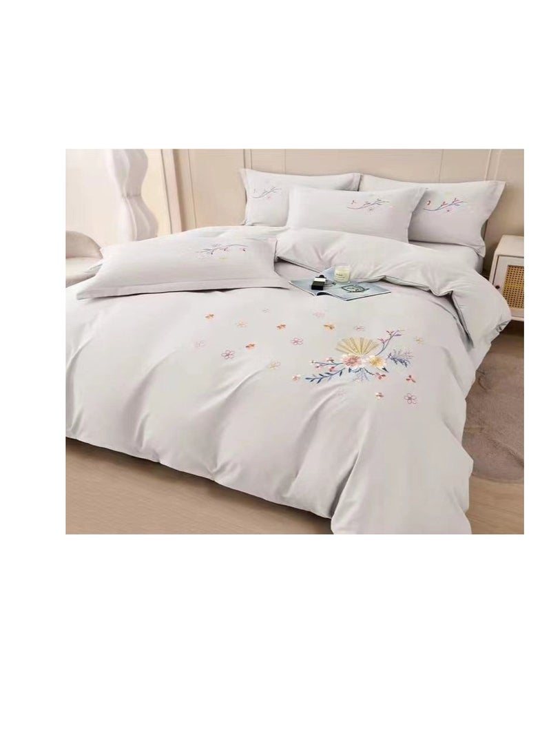 Sleek and Stylish 6-Piece Duvet Set Embroidered King Size covers Enhance  Your Bedroom Décor