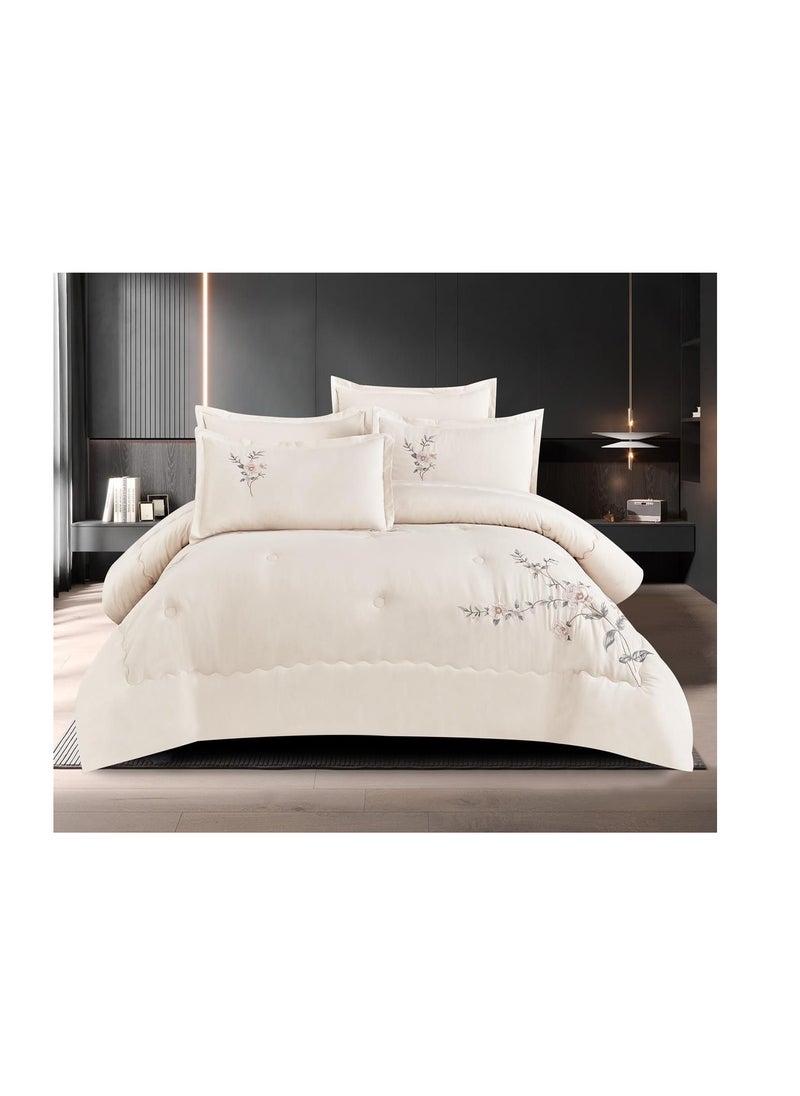 Sleek and Stylish 6-Piece Duvet Set Embroidered King Size covers Enhance  Your Bedroom Décor