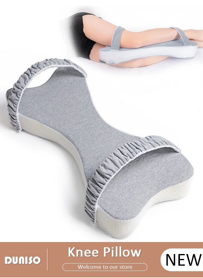 Knee Pillow for Side Sleepers, Memory Foam Leg Pillow for Sleeping, Hip & Leg Elevation for Pregnancy and Relief Lower Back Pain, Foldable Pillow with Removable and Washable Cover, Leg Positioner Pillows for Sciatica Relief, Back, Leg, Hip, Pregnancy and Joint Pain