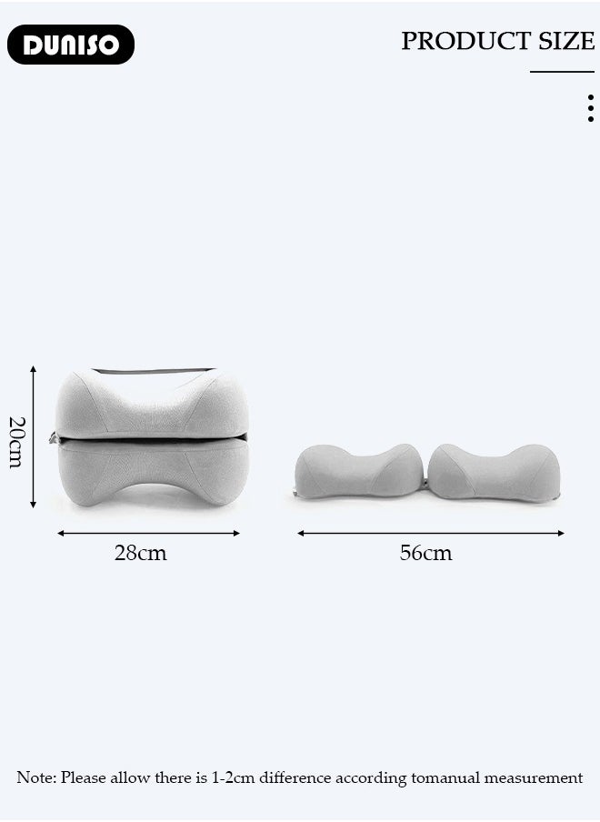 Leg and Knee Foam Support Pillow for Side Sleepers,Memory Foam Pillow Knee Pillows for Hip Pain, Lower Back Pain Relief, Side Sleeper Pillows for Adults, Leg Pillow with Washable Cover