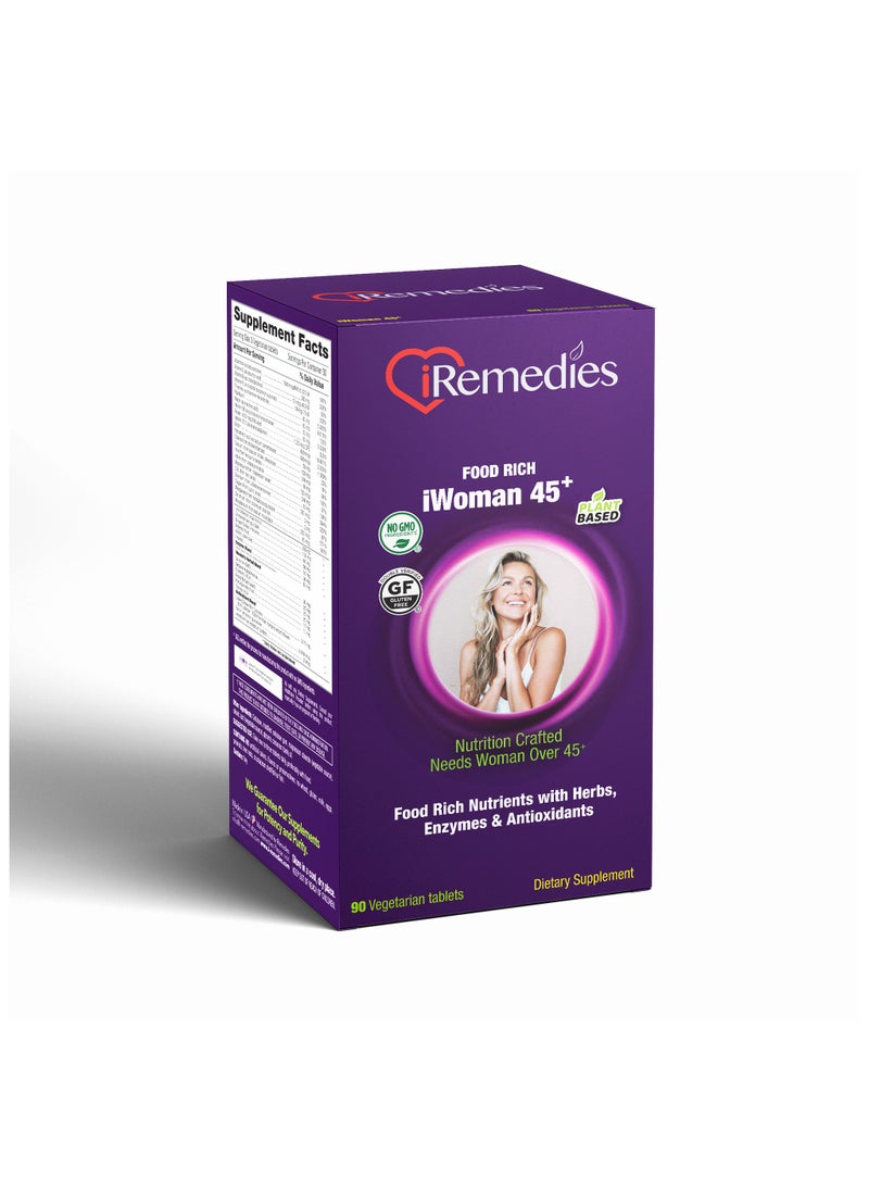 iRemedies iWoman 45+ Multivitamins - Women's Multivitamin for Hormonal Balance, Bone, and Heart Health - 90 Tablets