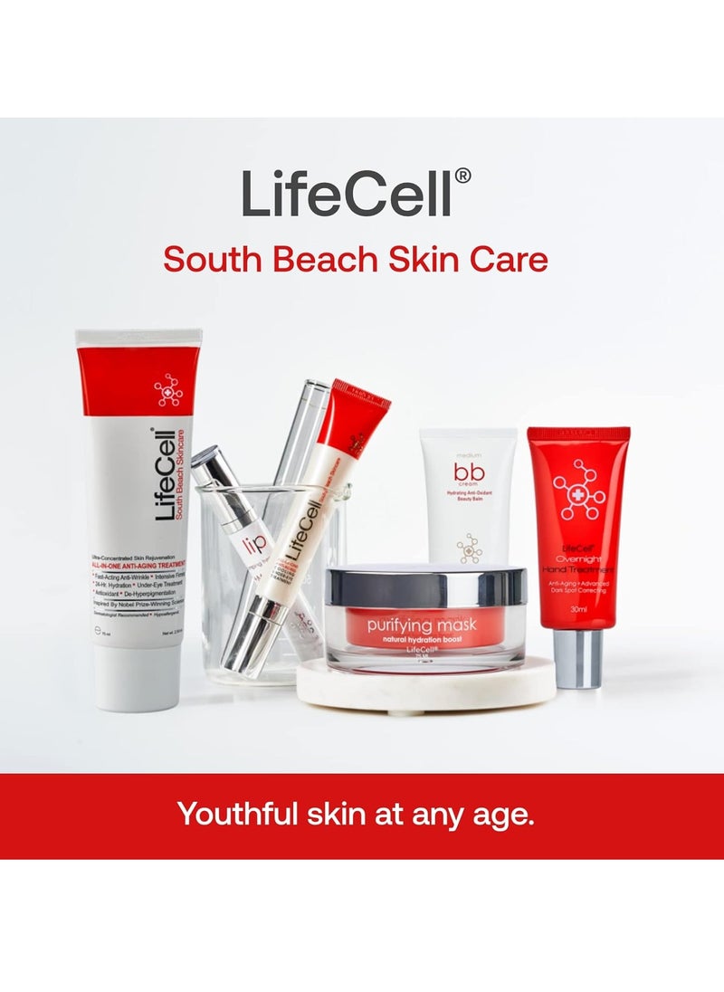 LifeCell Genuine South Beach Skincare All-in-One Anti-Aging Treatment - 2.54 oz - Reduce the Look of Wrinkles - Includes DMAE, Retinol, Hyaluronic Acid & Vitamin C