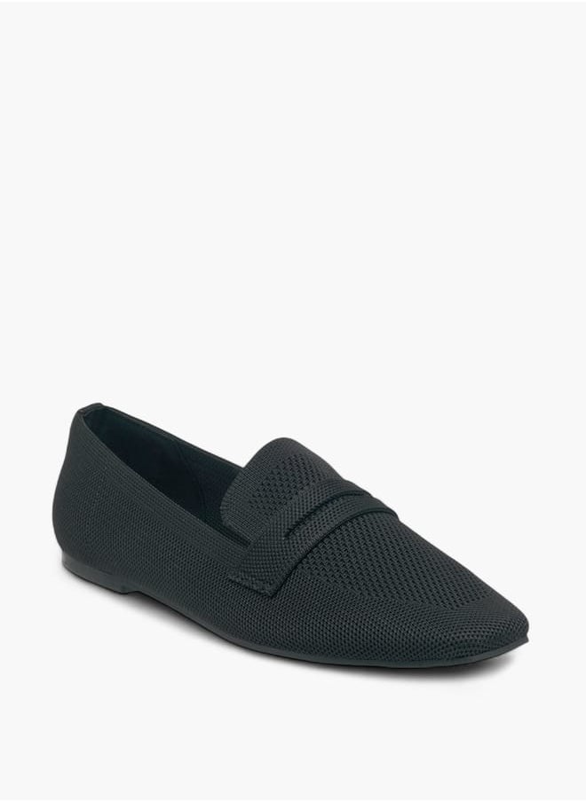 Women's Textured Slip-On Square Toe Ballerina Shoes