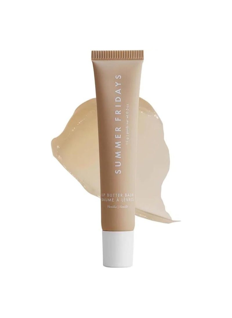 Summer Fridays Lip Butter Balm - Conditioning Lip Mask and Lip Balm for Instant Moisture, Shine and Hydration - Sheer-Tinted, Soothing Lip Care - Vanilla (.5 Oz)