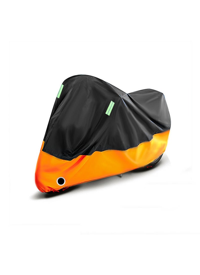 Black Orange Bicycle Cover Waterproof Outdoor Bicycle Rain Cover With Storage Bag（XXL ）