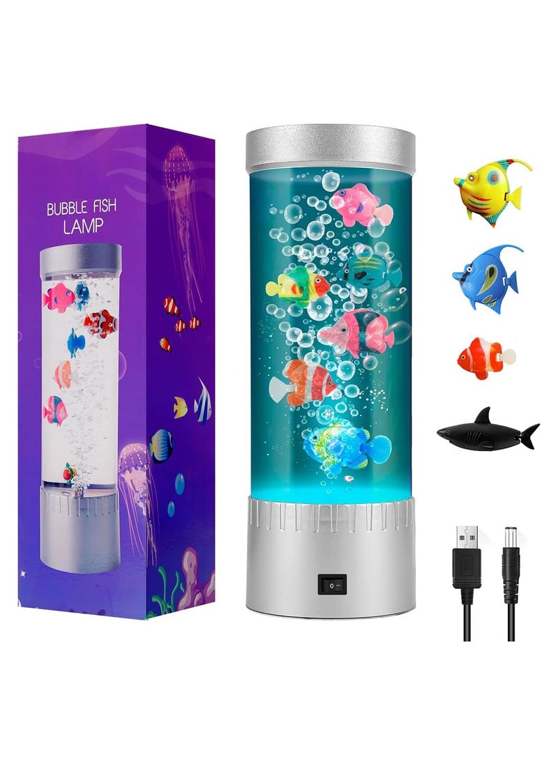 Fish Lamp Aquarium Artificial Fish Tank Bubble Color-Changing LED Fish Lamp