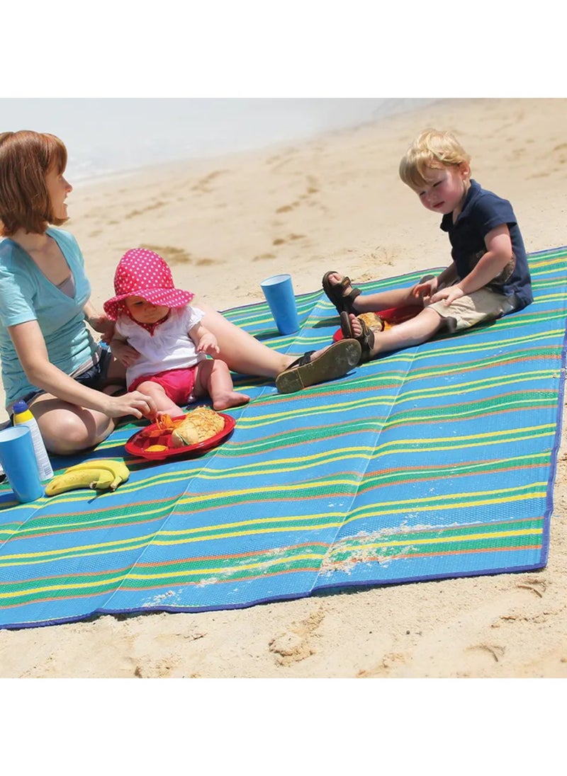 Random Mix color Foldable Outdoor Carpet Mat with Foam and Waterproof Picnics Beaches Outings Picnic Camping Blankets High quality Fashion Foldable Waterproof Picnic (1.5 X 2 M)