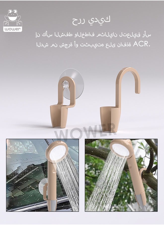 2025 NEW Portable Outdoor Shower, [Long-Lasting] 4000mAh Rechargeable Camping  Shower with Intelligent LED Display , 6ft Hose, IPX8 Waterproof Electric Outdoor Camping Shower for Family Travel, Beach, Swimming, Pet, Camping, Hiking, Picnic