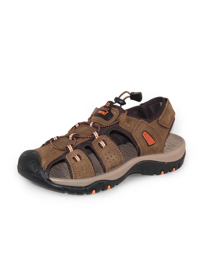 Men's Sport Outdoor Hiking Sandals Closed Toe Leather Athletic Lightweight Trail Walking Casual Sandals Water Shoes