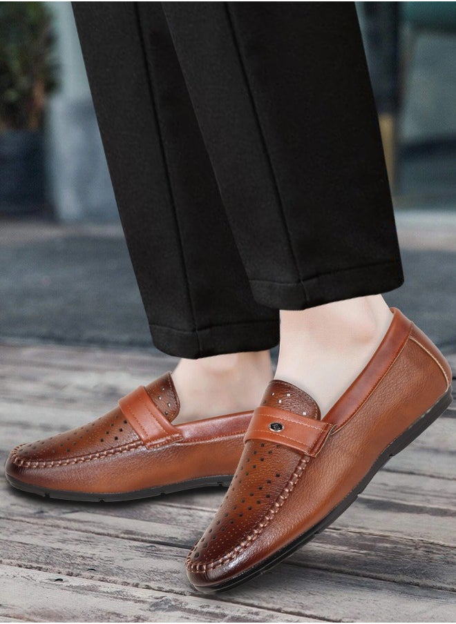 Men's Casual Slip-on Leather Shoes Classic Men Office Business Dress Loafers