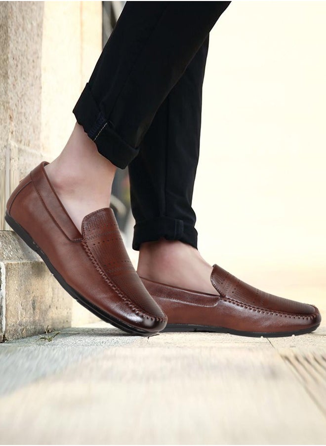 Men Loafer Genuine Leather Sole Anti Slip On Driving Formal Leather Shoes