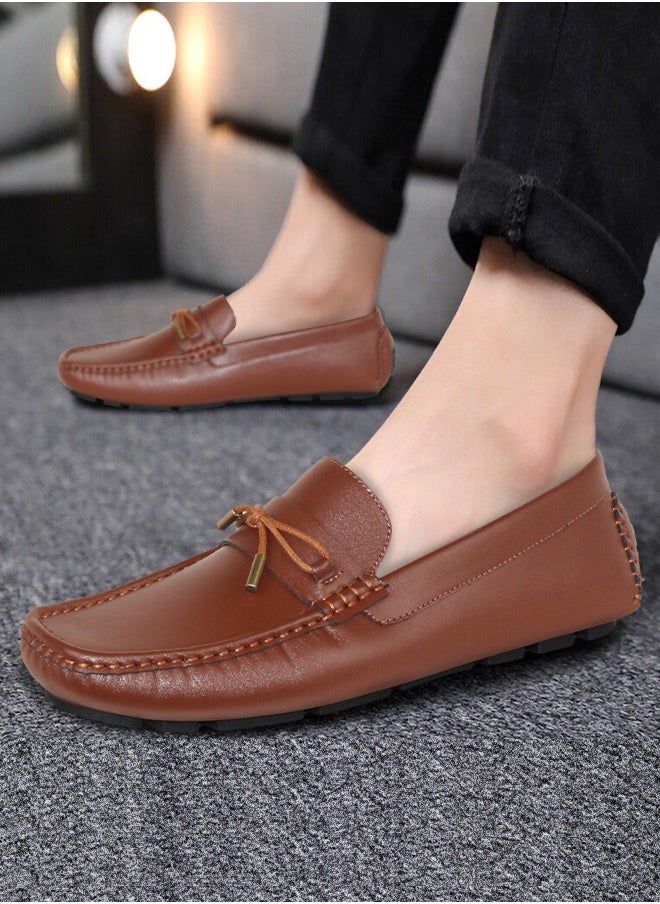 Men's Loafers Casual Peas Shoes Soft And Comfortable All-Match 40-45 Leather Shoes