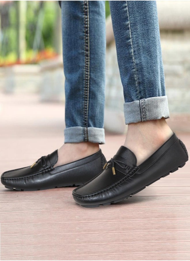 Mens Slip On Pu Leather Dress Shoes Flat Loafers Casual Shoes Big Size 40-45