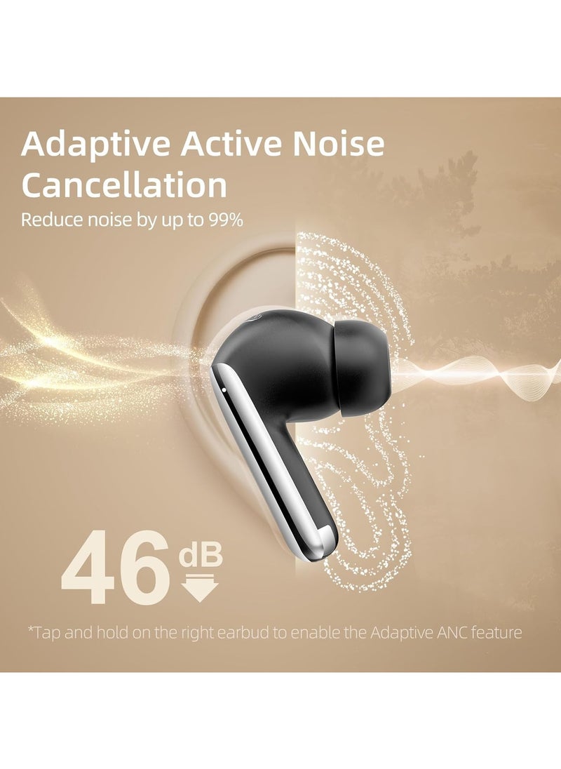 QCY MeloBuds Pro Adaptive Hybrid Active Noise Cancelling Wireless Earbuds Reduce Noise by Up to 99% Bluetooth 5.3 Wireless LDAC Hi-Res Audio 34H Playtime Comfortable Fit Custom EQ via App