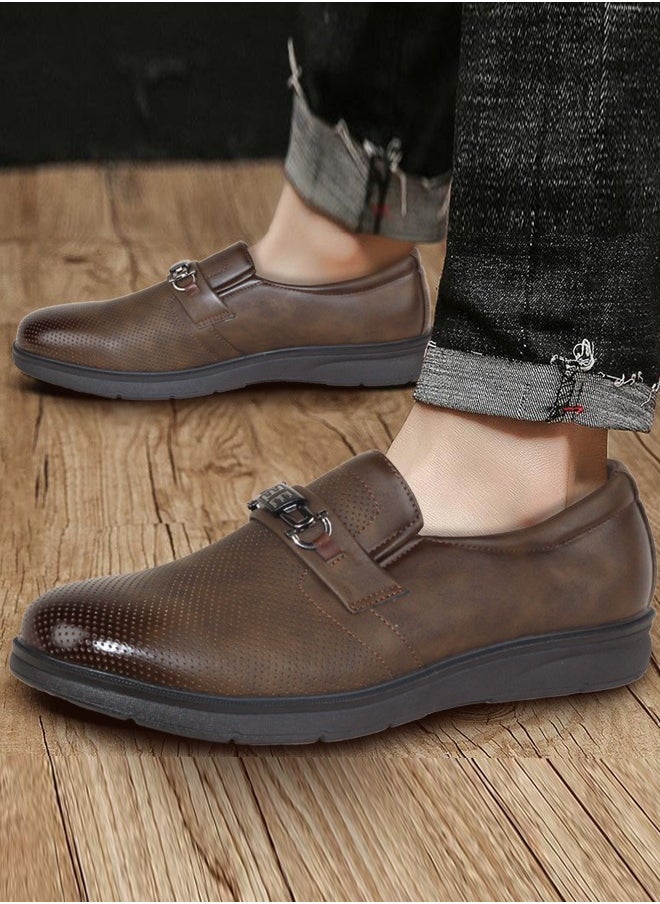 Men's Dress Shoes Classic Formal Luxury Formal Genuine Leather Dress Loafer Extra Light Breathable Casual Shoes For Men