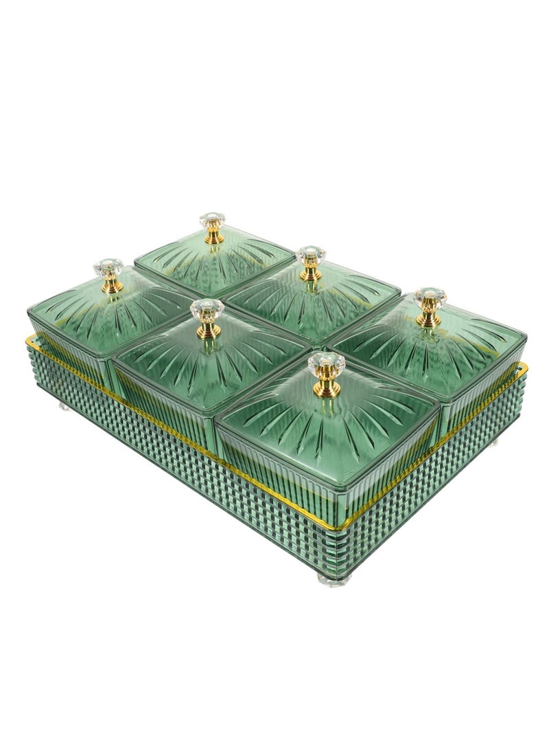 1 Set of Dry Fruit Tray with Lid Divided Nut Bowl Desserts Serving Plate Snack Candy Dish Appetizer Tray Food Storage Containers Box for Home Party Hotel