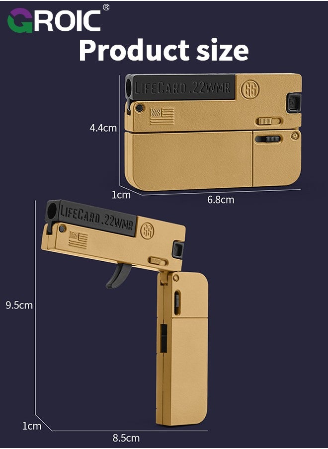 Folding Toy Pistol, Phone Model Handgun Toy, Card Gun with Soft Bullets Alloy Shooting Model Gun Toys, 1 Shell, 12 Soft Bullets, 1 target, Folding Blaster Toy Cool Gifts - Assassin Series