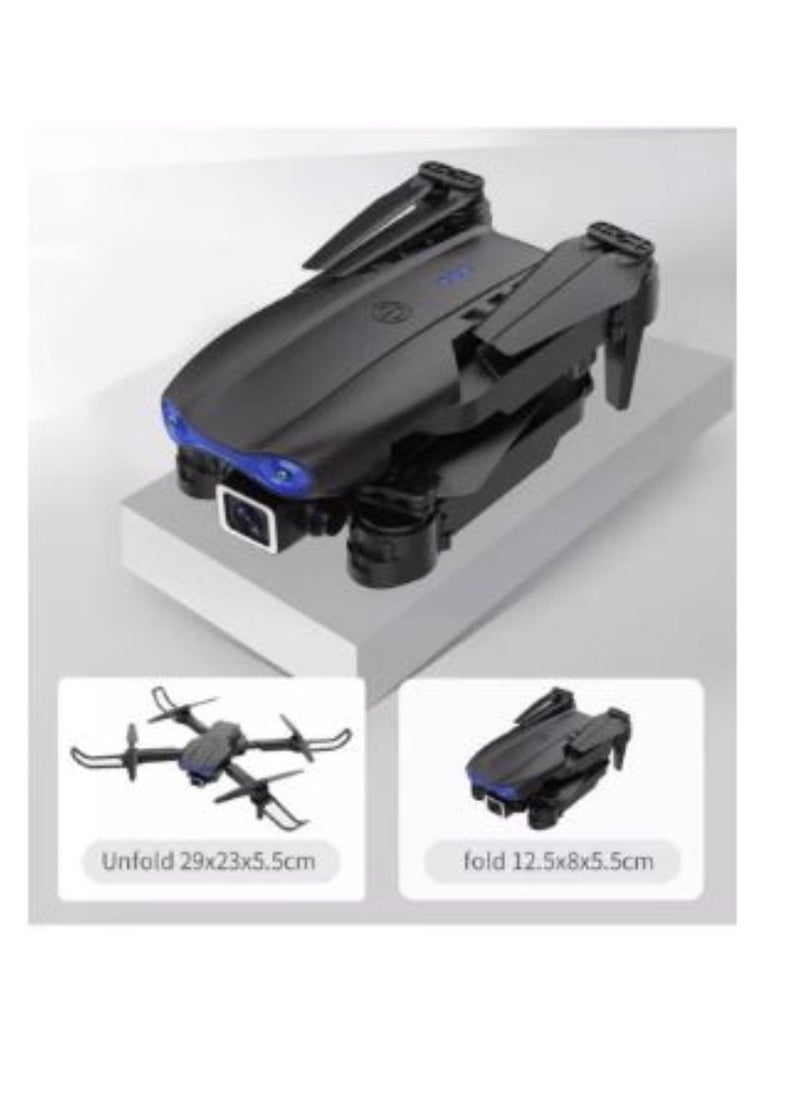 Remote Control Foldable Quadcopter Drone With HD 5x Zoom Camera For Kids, Phone control with 2 Batteries, 2.4G One-button 360Â° Flip Aircraft Outdoor Remote Control Aircraft Kids, Black