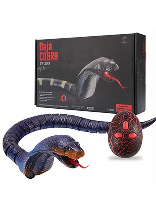 Snake Toy: Realistic Prank Cobra, Rechargeable, Smart Sensing, Infrared Controller for Kids/Cat ,Remote Controlled Wireless Flexible Realistic Fast Moving Cobra Snake Toy