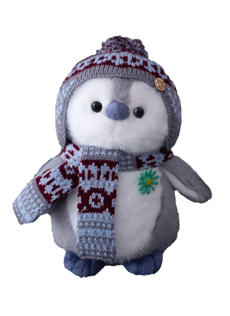 27 CM Cute Penguin Plush Toy Soft Stuffed Cartoon Simulation Animal Doll For Girls And Boys All Ages Gift（Grey）