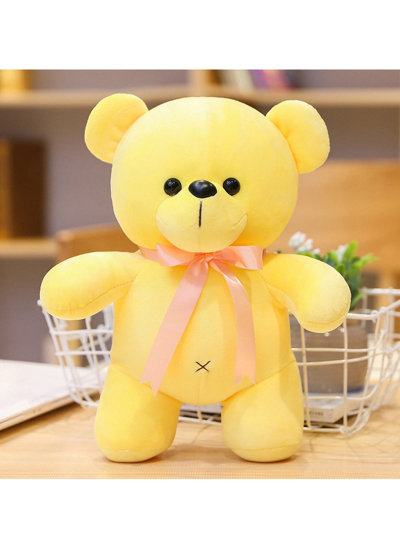 30 CM Cute Bear Plush Toy Soft Stuffed Cartoon Animal Doll For Girls And Boys All Ages Gift（Yellow）