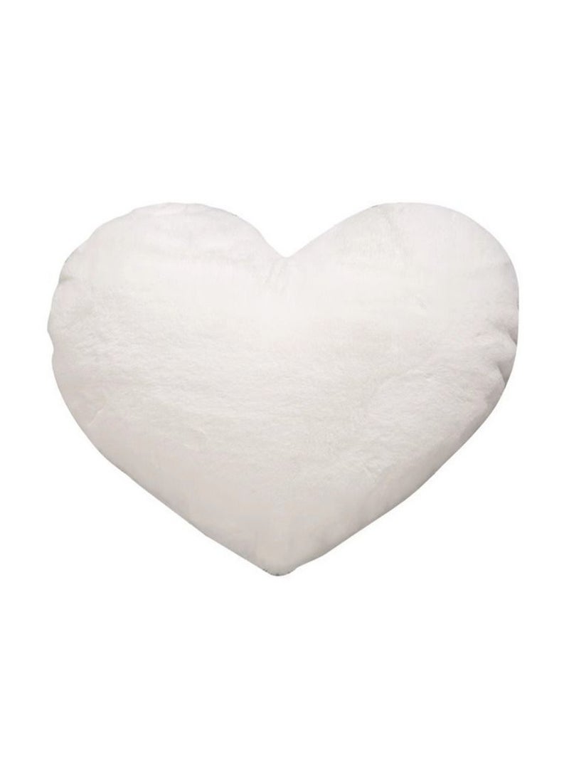 46*36 CM Creativity Cute Heart Shape Plush Toy Soft Stuffed Cartoon Doll For Girls And Boys All Ages Gift（White）