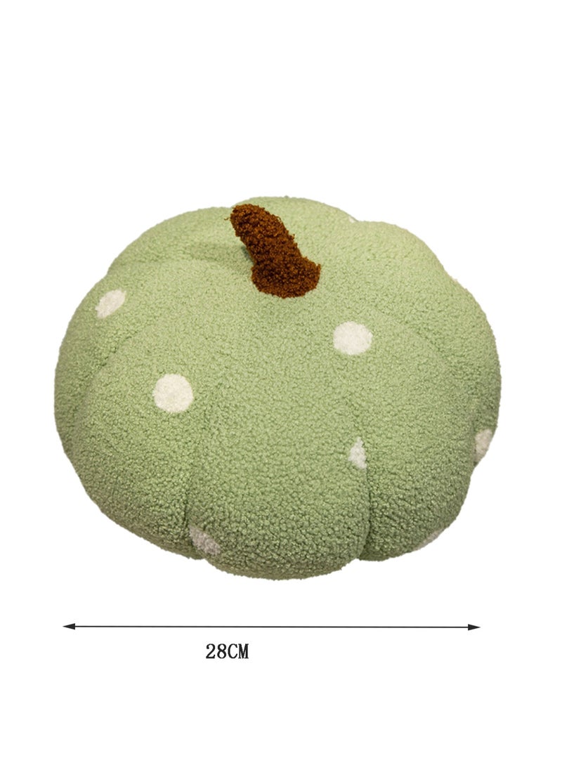 28 CM Creativity Cute Pumpkin Shape Plush Toy Soft Stuffed Cartoon Doll For Girls And Boys All Ages Gift（Green）