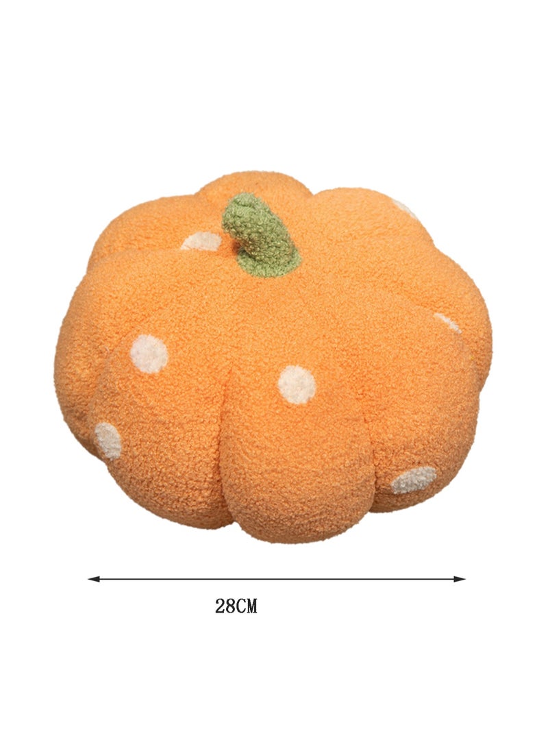 28 CM Creativity Cute Pumpkin Shape Plush Toy Soft Stuffed Cartoon Doll For Girls And Boys All Ages Gift（Orange）