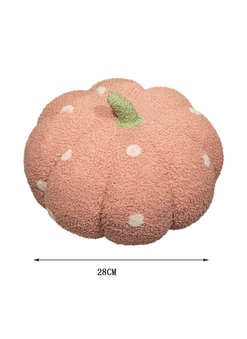 28 CM Creativity Cute Pumpkin Shape Plush Toy Soft Stuffed Cartoon Doll For Girls And Boys All Ages Gift（Pink）