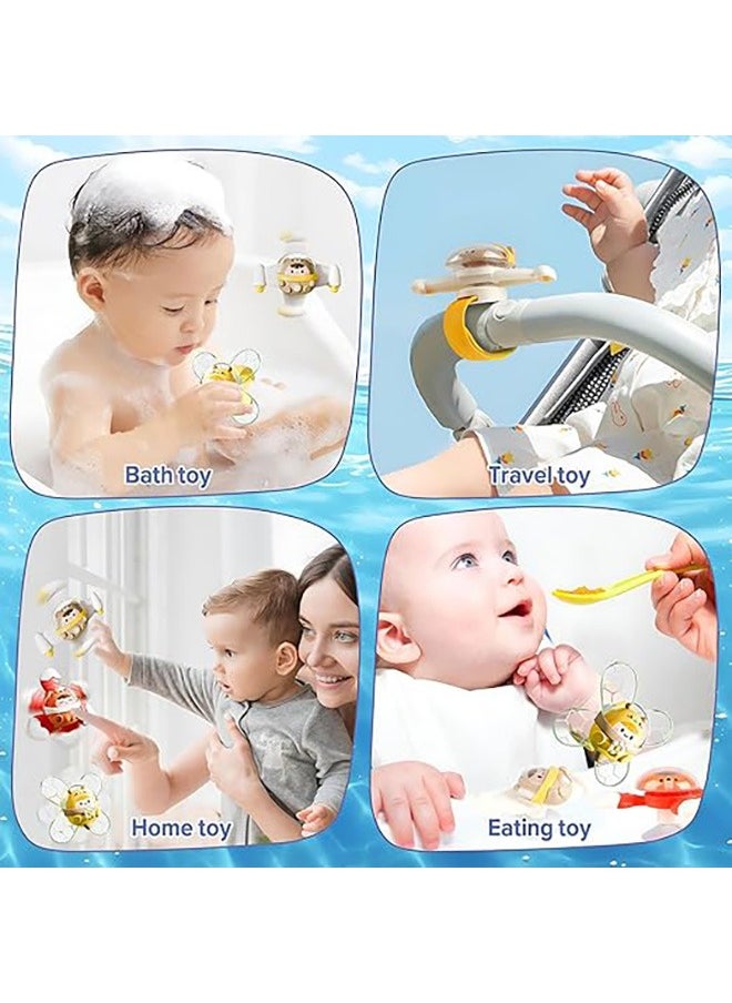 3 Pcs Suction Cup Spinner Toy, Spinner for Babies, Fidget Spinner Bath Toy for Baby 1-5 Year Olds Table & Window Aeroplane Car Travel Essentials Birthday Gifts for Baby High Chair Spinner