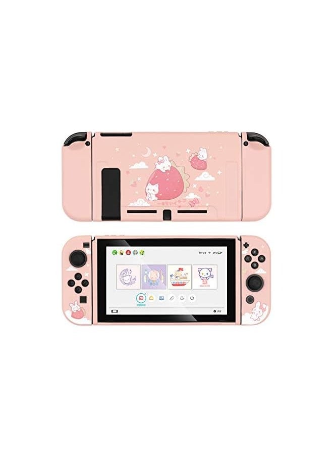 Protective Case Compatible with Switch, Soft TPU Slim Case Cover Compatible with Nintendo Switch Console and Joy-Con (Strawberry Bunny) [video game] [video game]