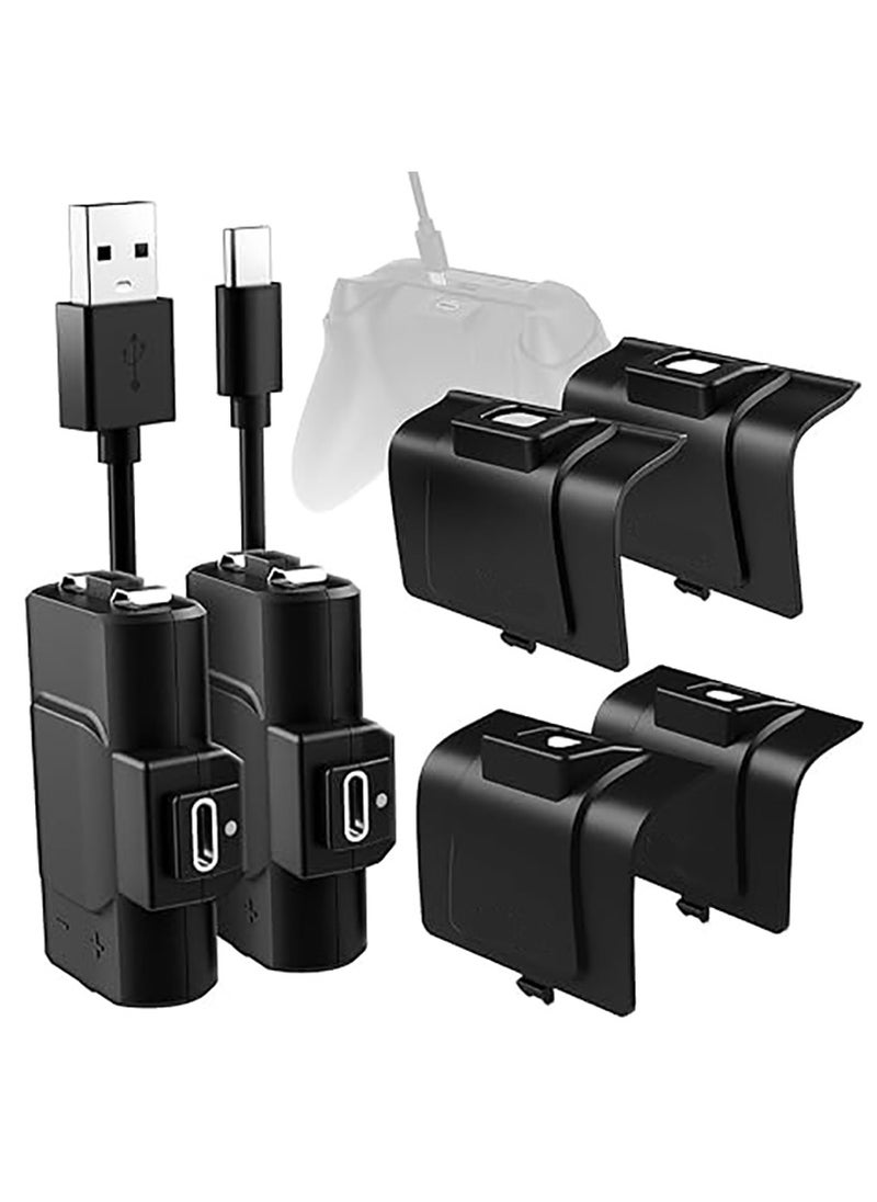 Xbox Power Kit Plus for Xbox Series X|S/One - Rechargeable Battery Kit with 2 Batteries, Black Covers, 10-Foot USB-C Charge Cable - Ultimate Xbox Accessories - Power, Charger, & Battery Pack