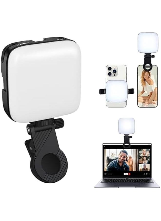 Selfie Light with Front and Back Clips, 3000-9900K Dimmable Phone Light, Rechargeable Phone Light Clip,Selfie Light for Phones, iPhones, iPads, Laptops, for Selfies, TiKTok, Volg, Video Conferences