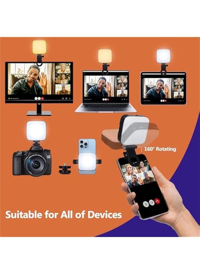 Selfie Light with Front and Back Clips, 3000-9900K Dimmable Phone Light, Rechargeable Phone Light Clip,Selfie Light for Phones, iPhones, iPads, Laptops, for Selfies, TiKTok, Volg, Video Conferences