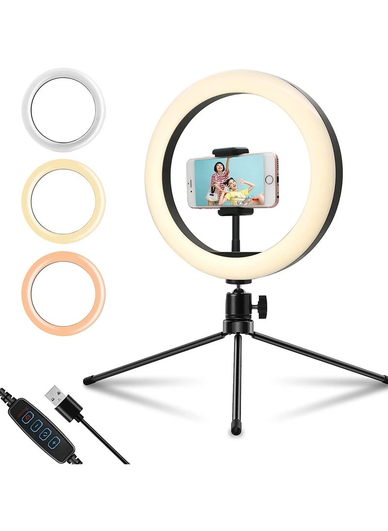 Portable LED Ring Light 5 Inch L07 with Tripod Stand for Makeup, Photography, and Selfies